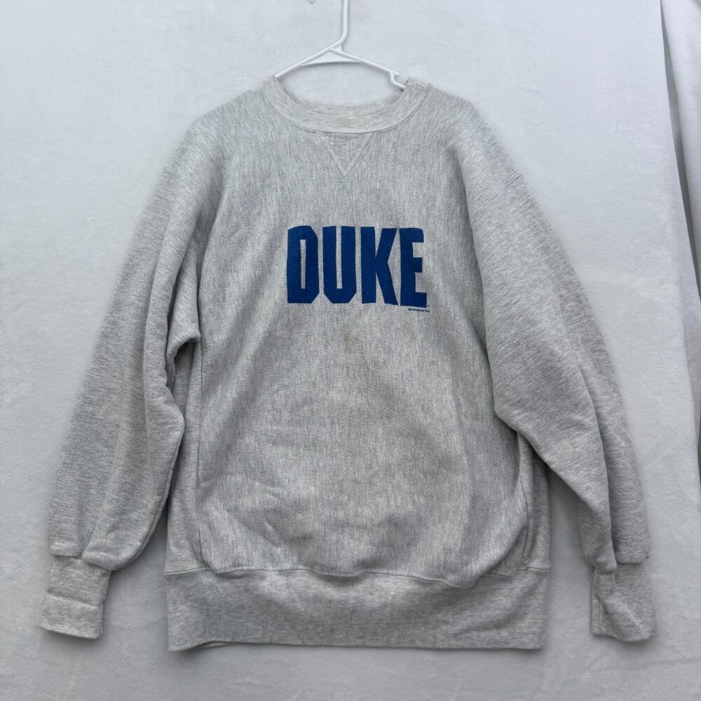 Vintage Duke University Sweatshirt Mens L Gray Fleece Pullover
